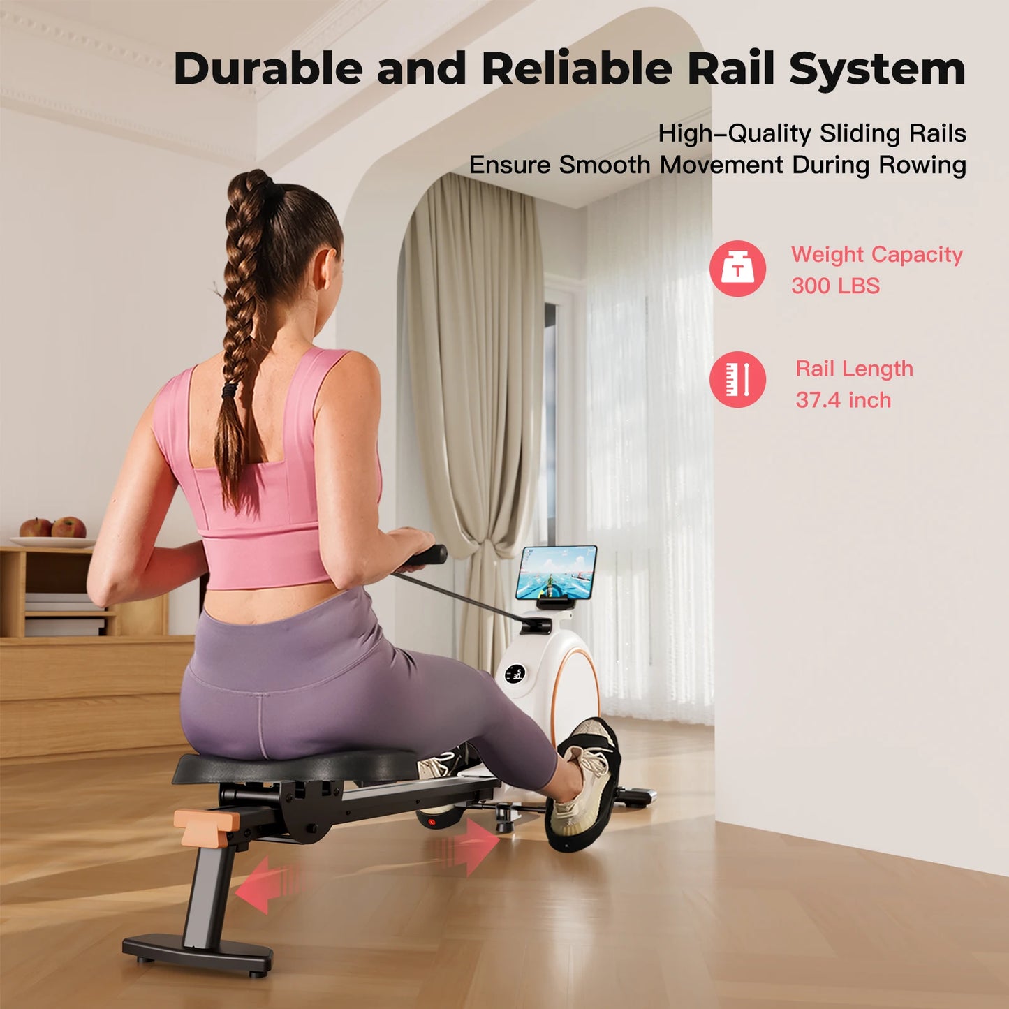 Home Rowing Machine With 32-Level Resistance And 300lb Capacity