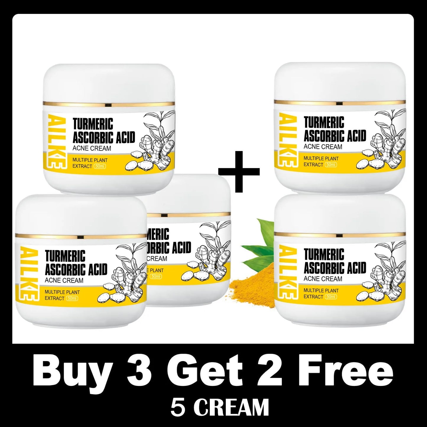 AILKE Organic Turmeric Skin Care Set Brightening Acne Treatment