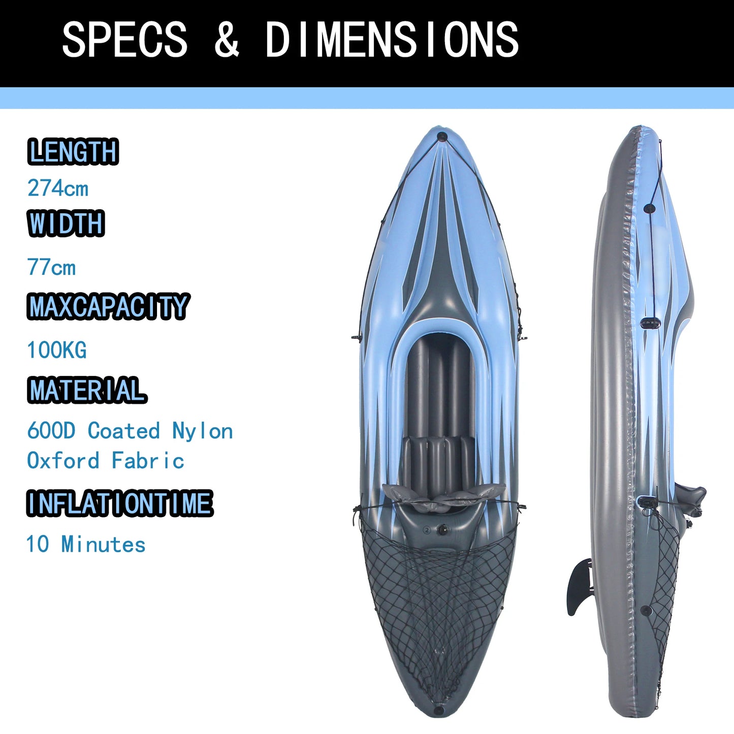 HHSJZWCY Inflatable One Person Kayak For Lakes And Rivers Fishing