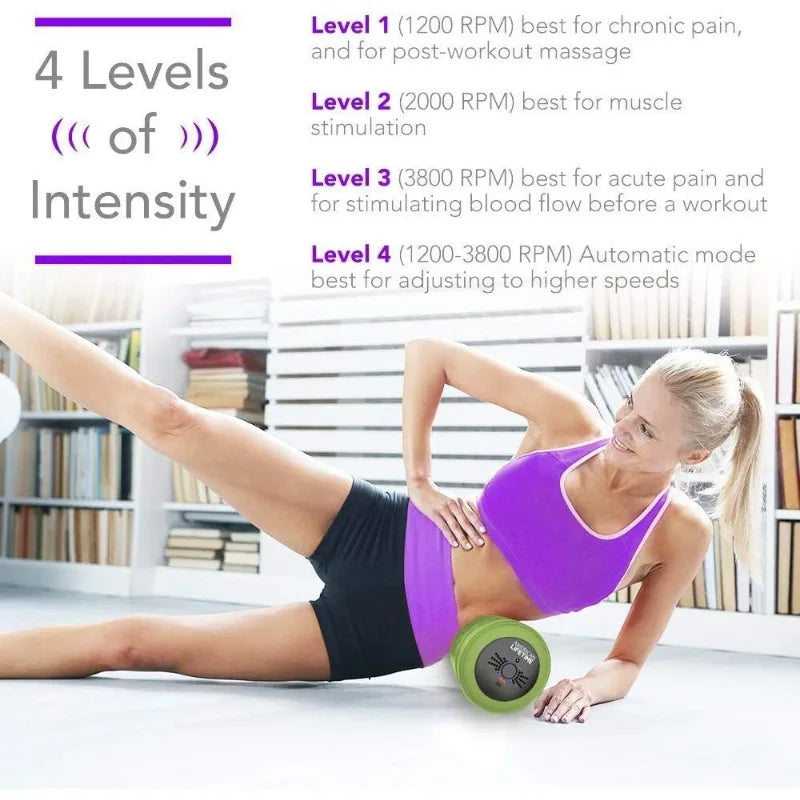 Vibrating Foam Roller 17 Inch 4 Speed Vibration For Deep Tissue Recovery Green