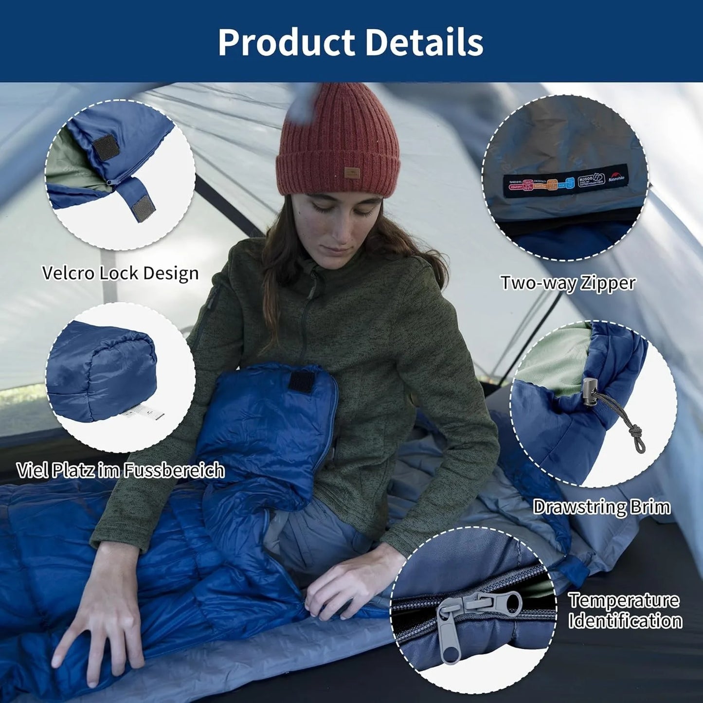 Naturehike MJ300 MJ600 Mummy Sleeping Bag For Adults Winter Warmth Camping