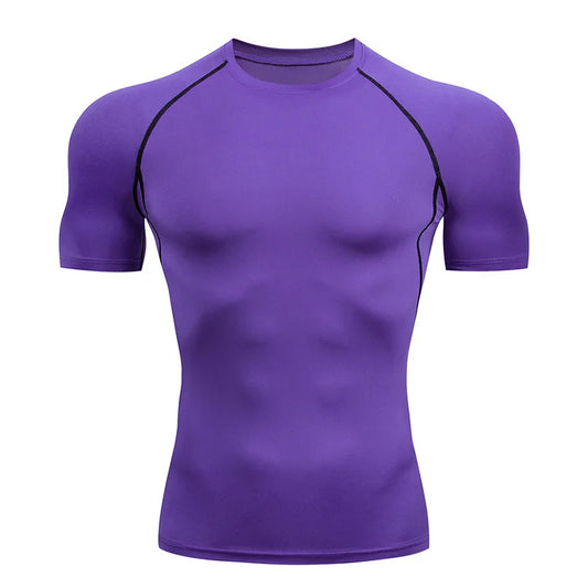 Men Running Compression T Shirt Short Sleeve Sport Tee Gym Fitness Tops