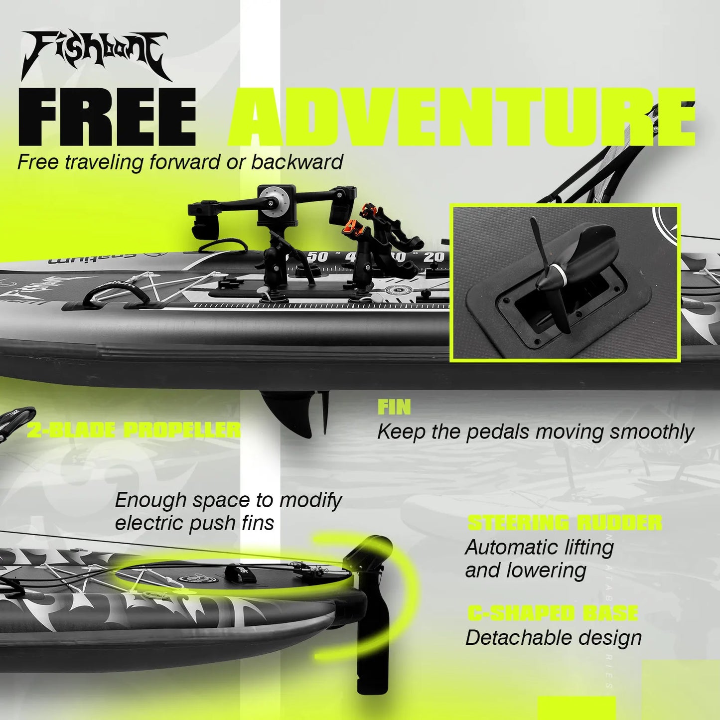 Spatium Fishing Kayak Pedal Drive Power System Orientation System