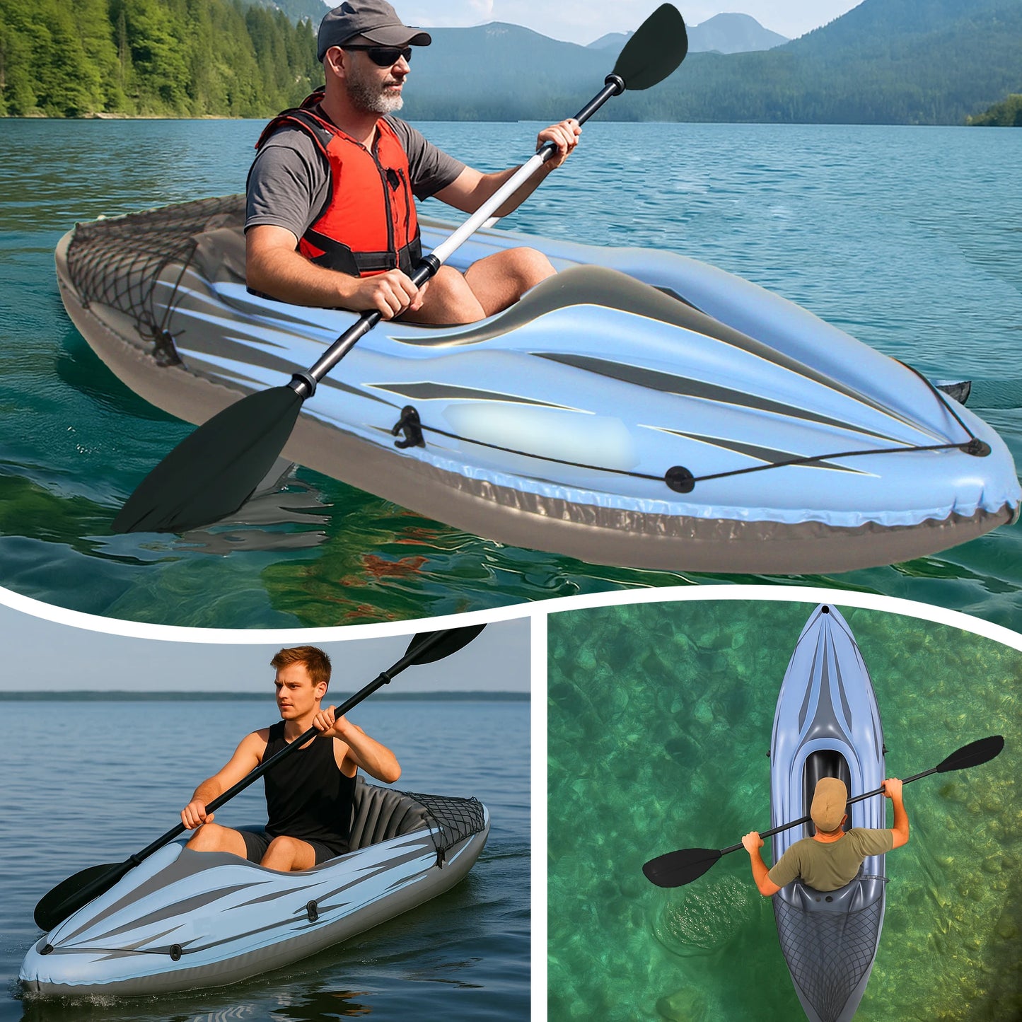HHSJZWCY Inflatable One Person Kayak For Lakes And Rivers Fishing