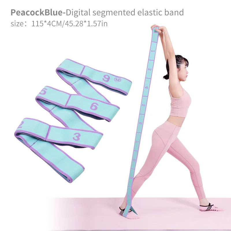Elastic Yoga Stretch Strap With Loops For Ballet Legs And Body Training