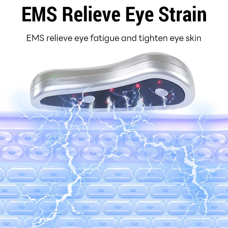 EMS Pulse Micro Current Eye Massager With Red LED Light For Under Eye Wrinkles