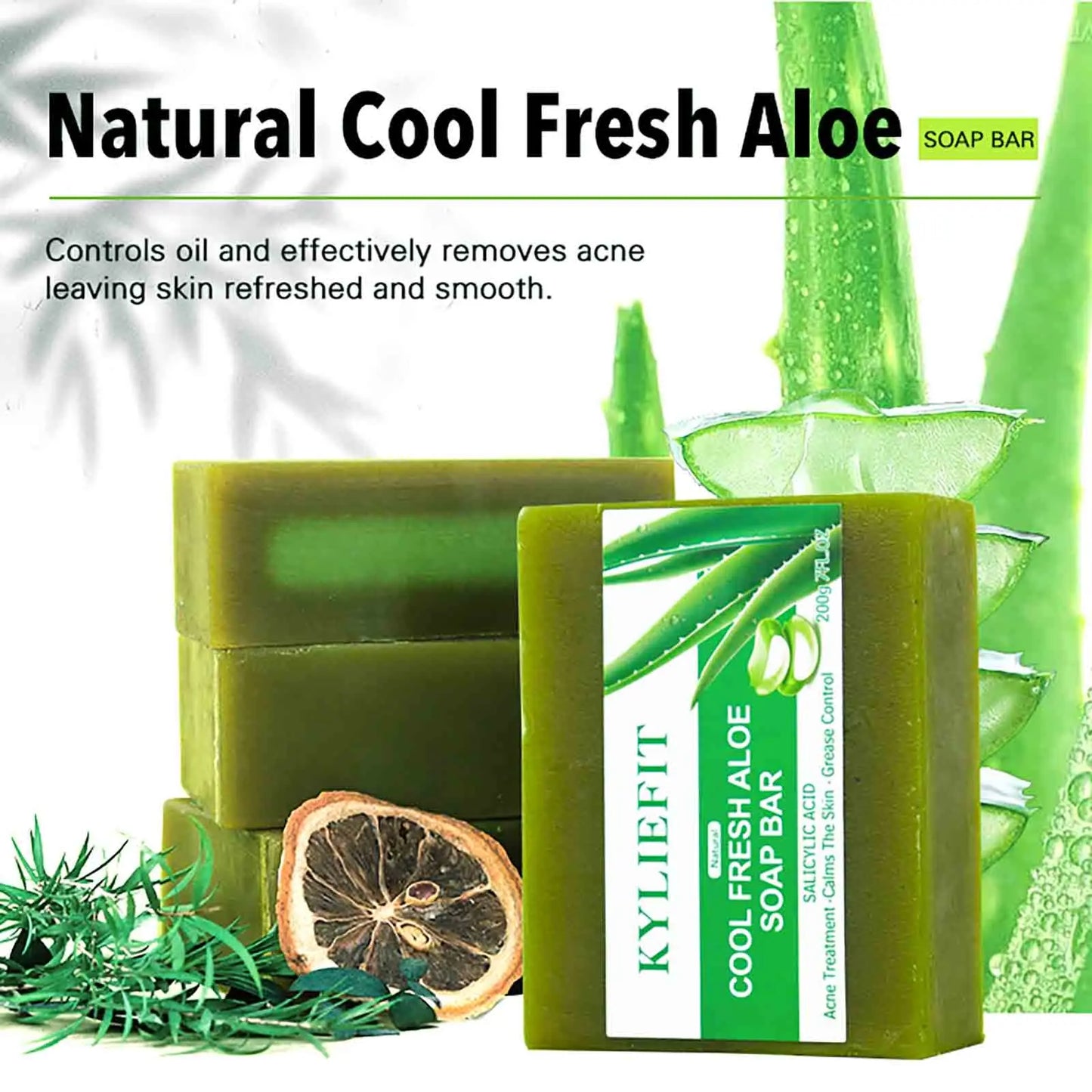 AILKE Aloe Vera Whitening Soap For Clear Skin AcneReduction RadianceEnhancementPro