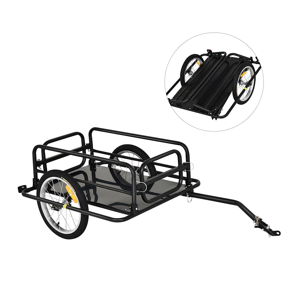 Heavy Duty Bike Cargo Trailer With Foldable Storage Hitch 16 Inch Wheels