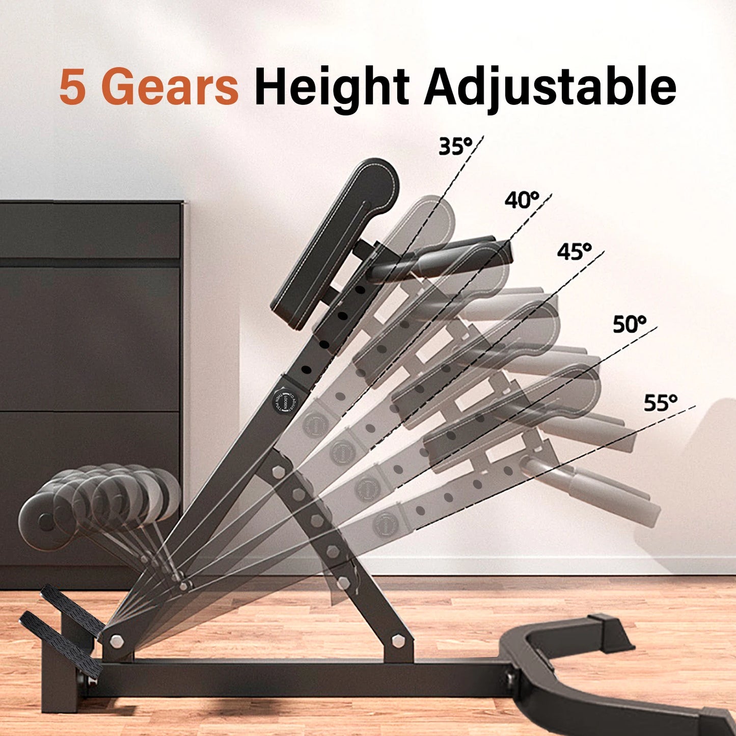 Foldable Roman Chair Back Extension Bench Adjustable Hyperextension Gym Equipment