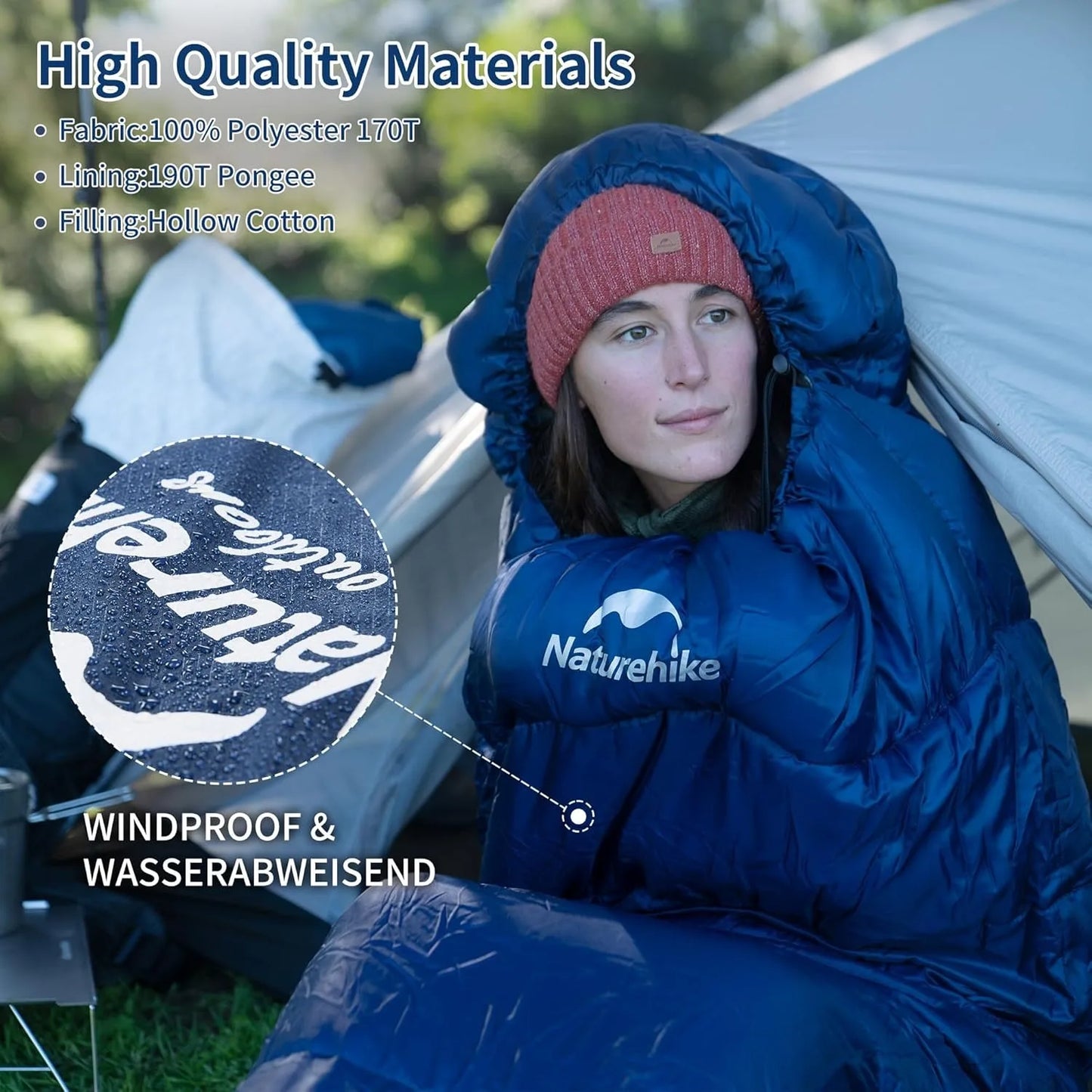 Naturehike MJ300 MJ600 Mummy Sleeping Bag For Adults Winter Warmth Camping