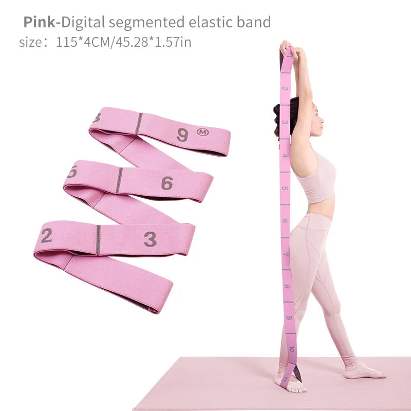 Elastic Yoga Stretch Strap With Loops For Ballet Legs And Body Training