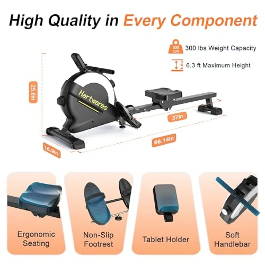 Foldable Magnetic Rowing Machine With 77 Lb High Resistance And 16 Levels Of Quiet