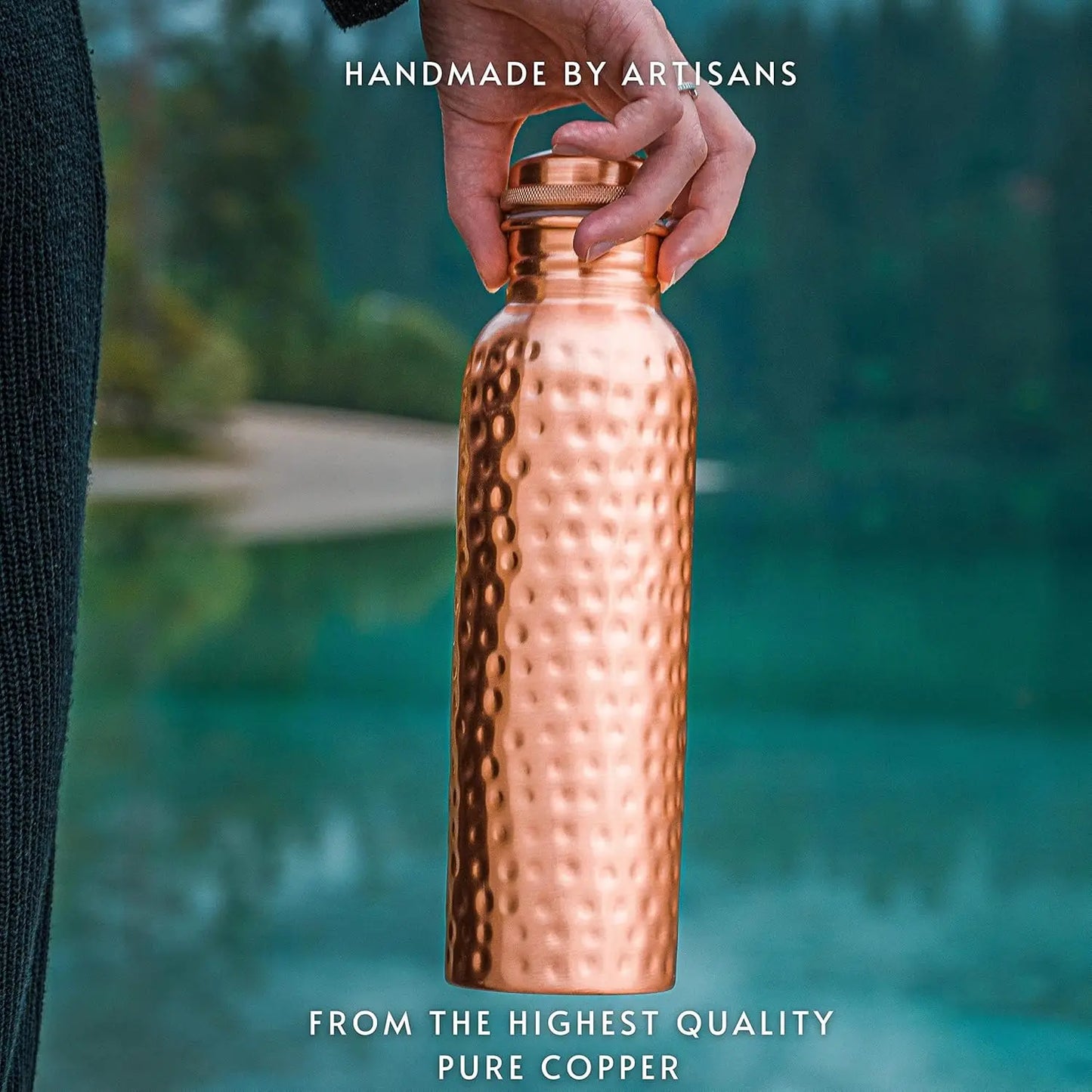 Hammered Copper Water Bottle Leak Proof And Reusable