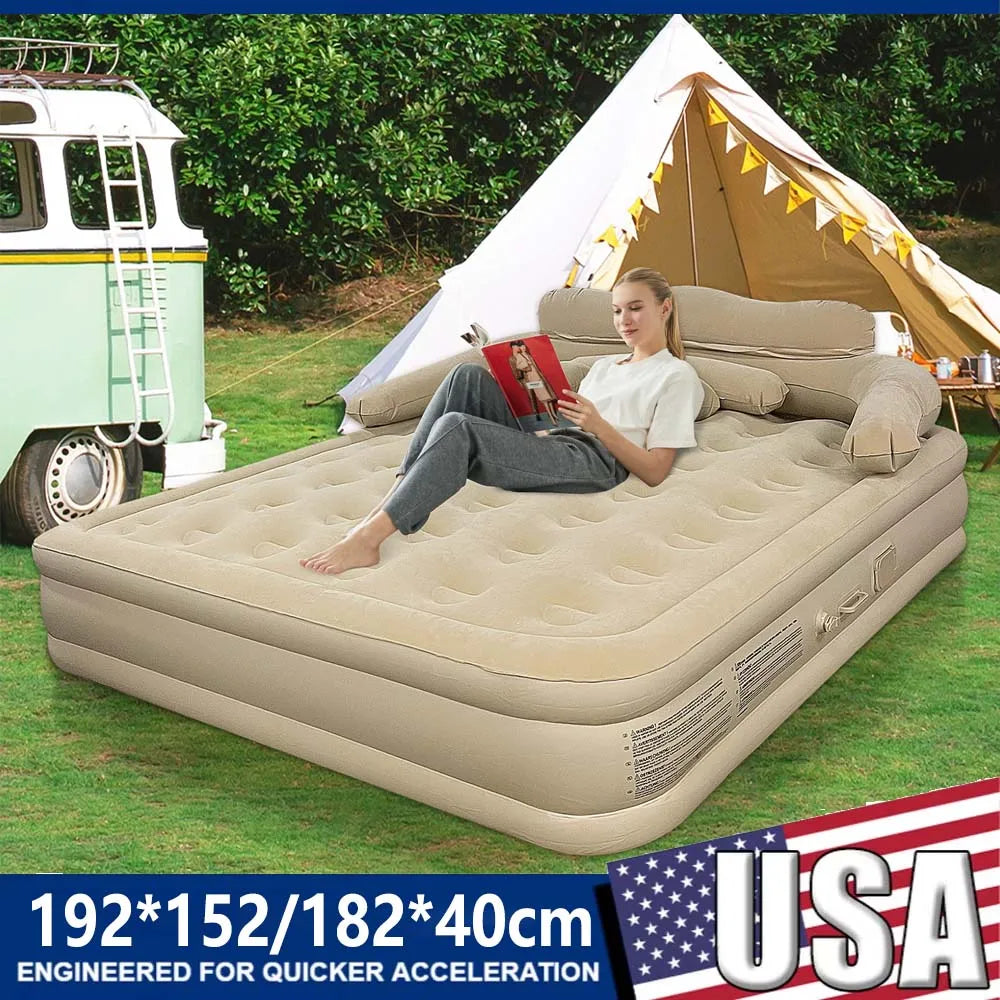 Automatic Inflatable Mattress With Pillow For Home Camping Outdoor Car Travel