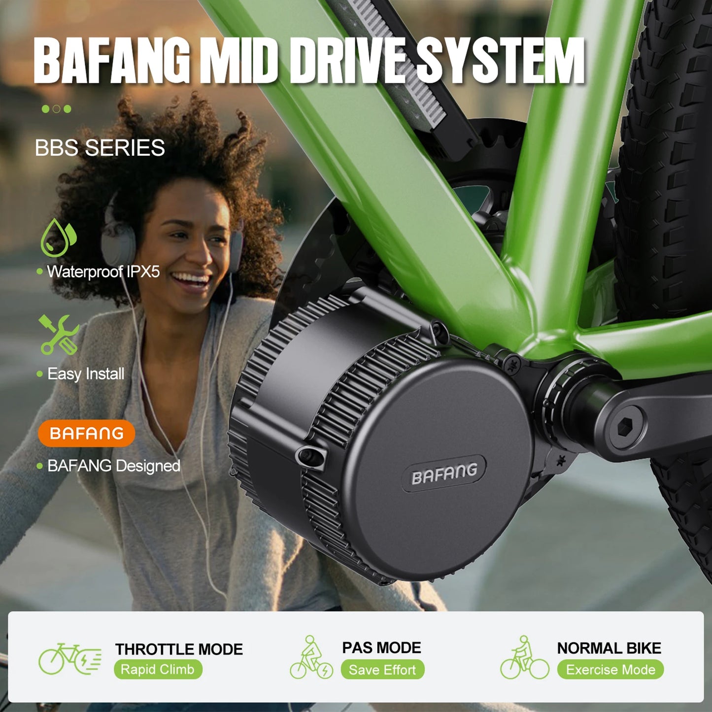 Bafang 750W 48V Middle Drive Motor Kit BBS02B For EBike Conversion