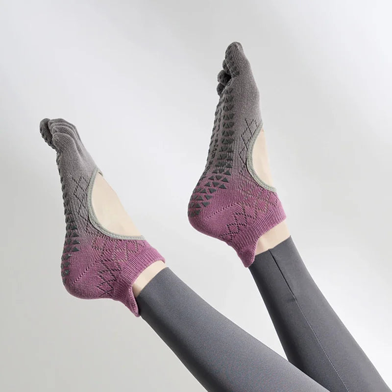 NONECN Pilates Five Toe Socks For Women Yoga Non Slip