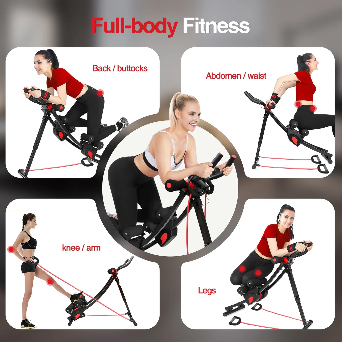 Dual Track Ab Machine Ab Cruncher With Adjustable Waist Trainer