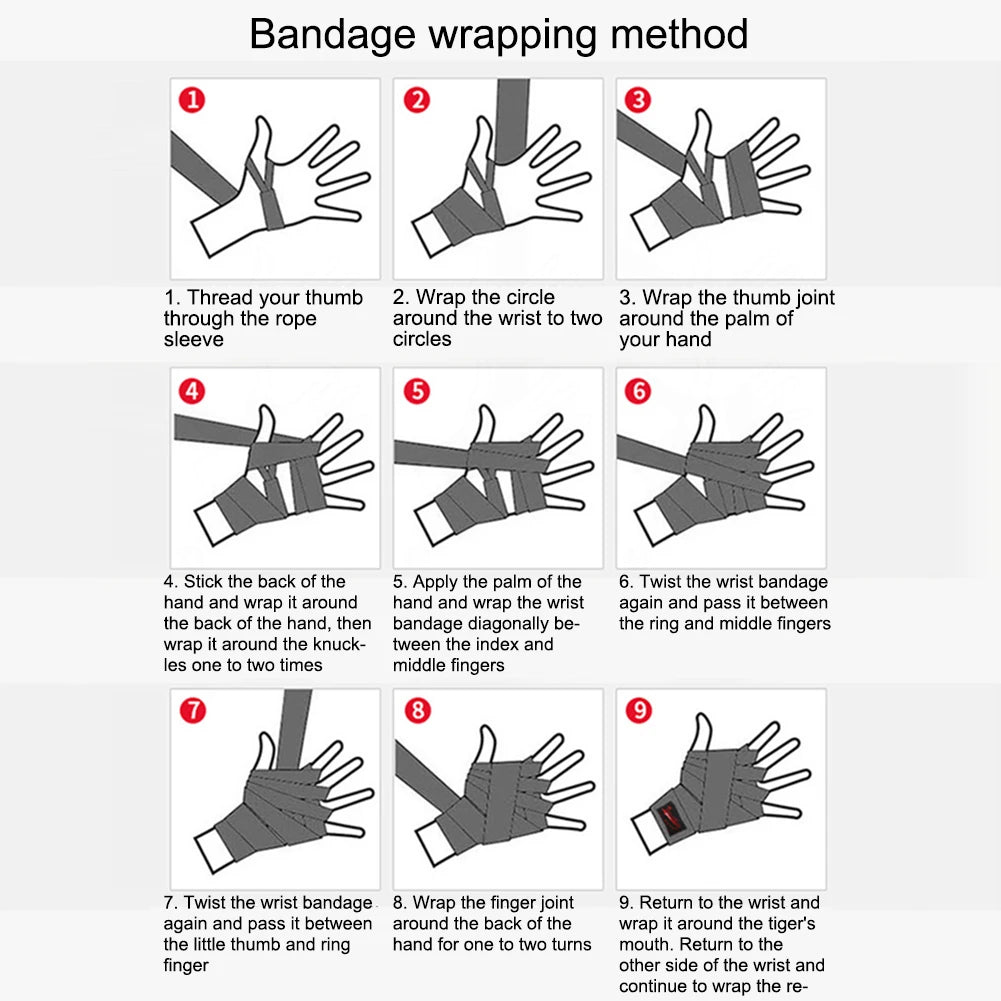 Boxing Hand Wraps Elastic Breathable Muay Thai Kickboxing