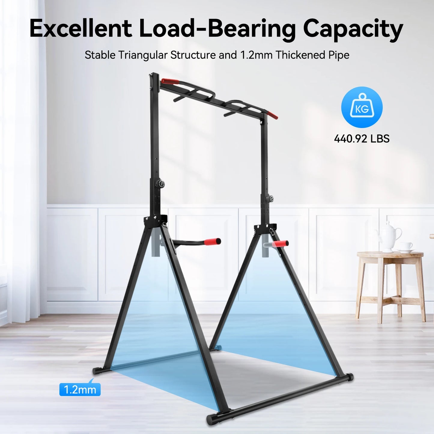 Adjustable Pull Up Bar And Parallel Bars Home Gym Station