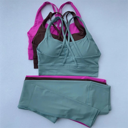 Women's 2-Piece Yoga Set With Bra And High-Waist Leggings