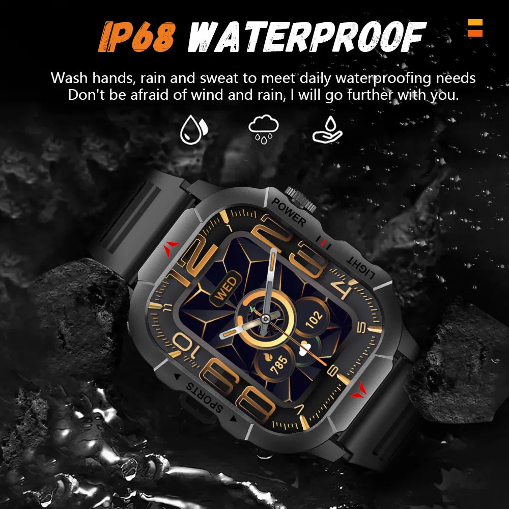 LAXASFIT Smart Watch Outdoor IP68 Health Monitoring 100 Sports Modes
