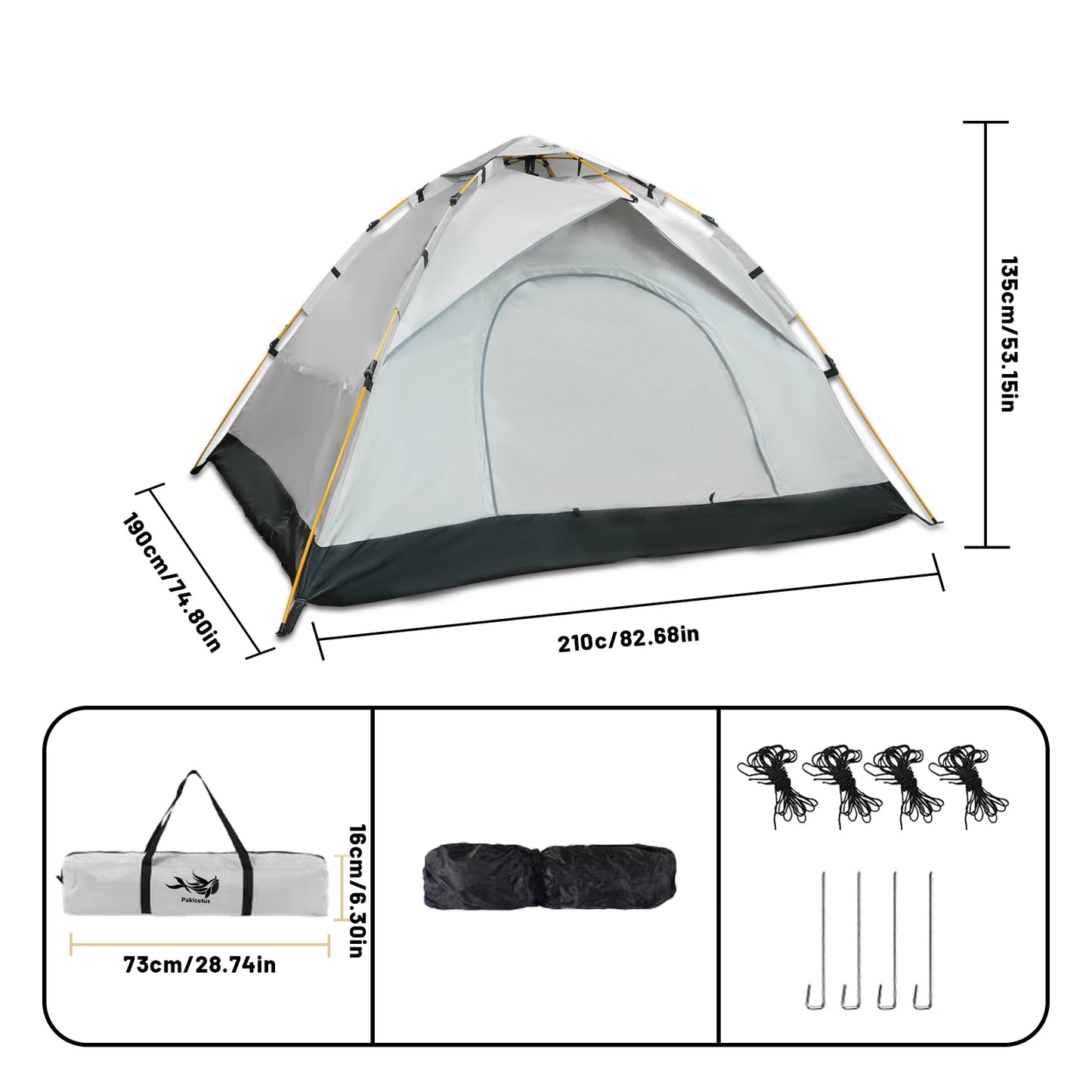 2 To 4 Person Windproof Camping Tent Easy Setup Lightweight Outdoor Family Tent