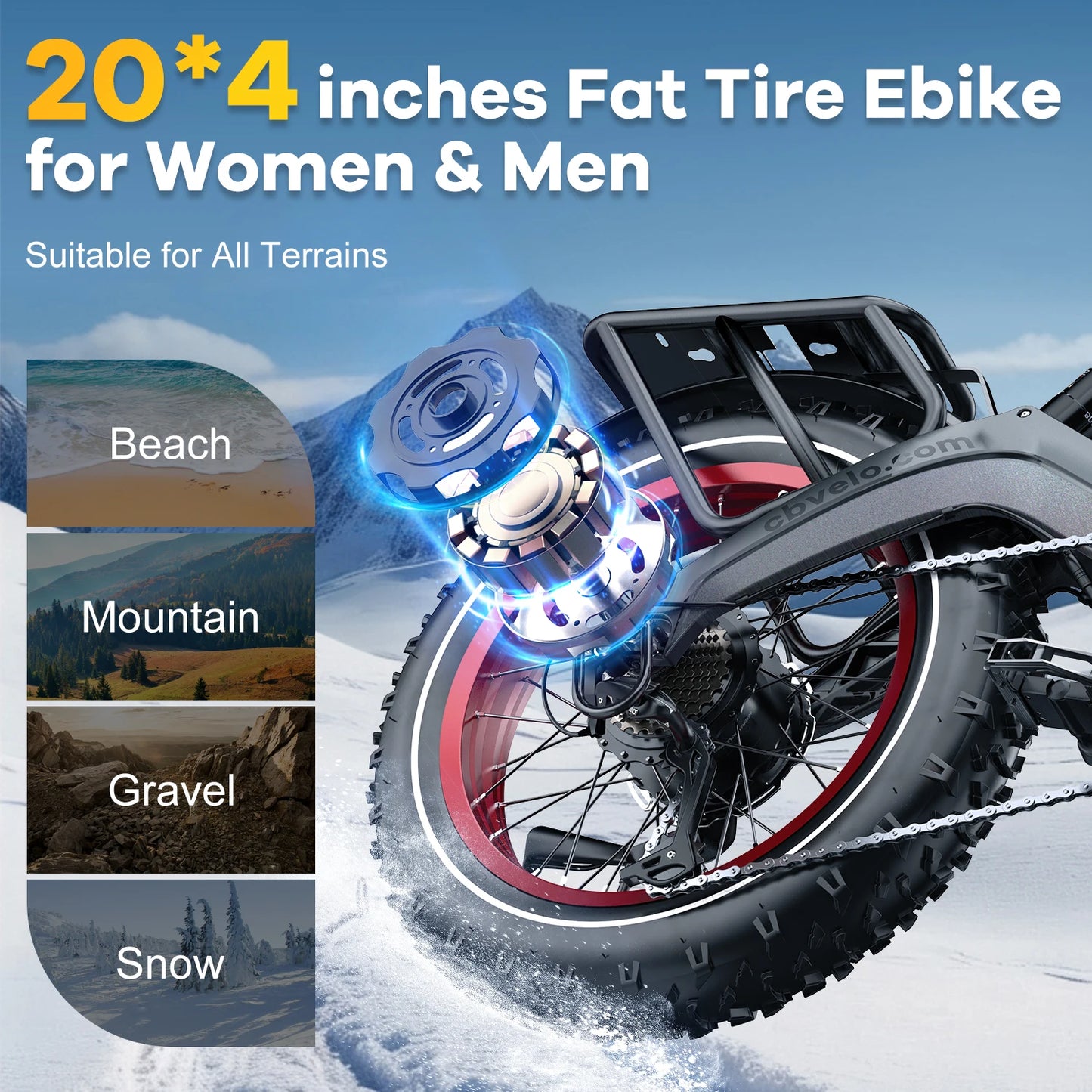 Cybervelo EK6 Peak 2000W Folding Electric Bike With Removable Battery 48V 25Ah