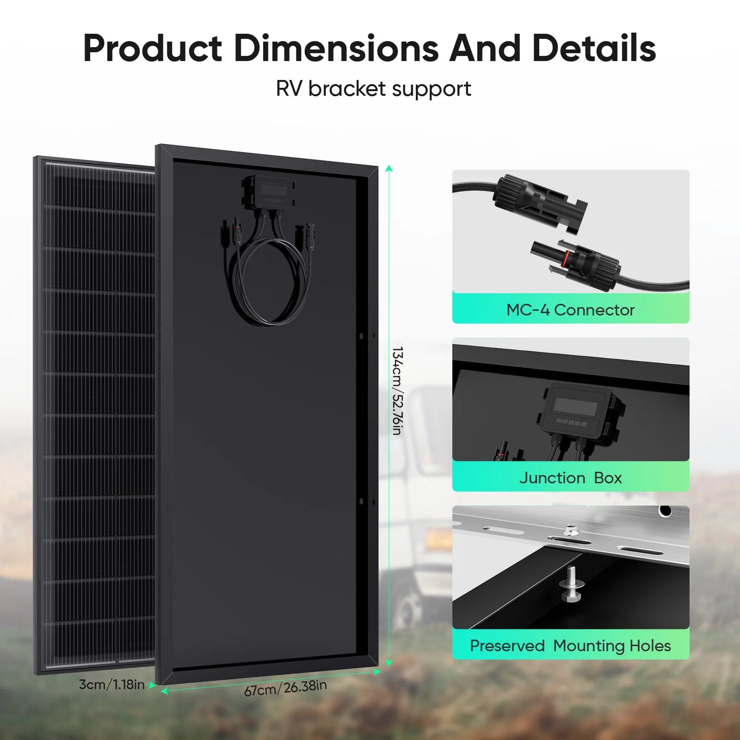 Werchtay 12V Monocrystalline Solar Panel Off Grid Power Module