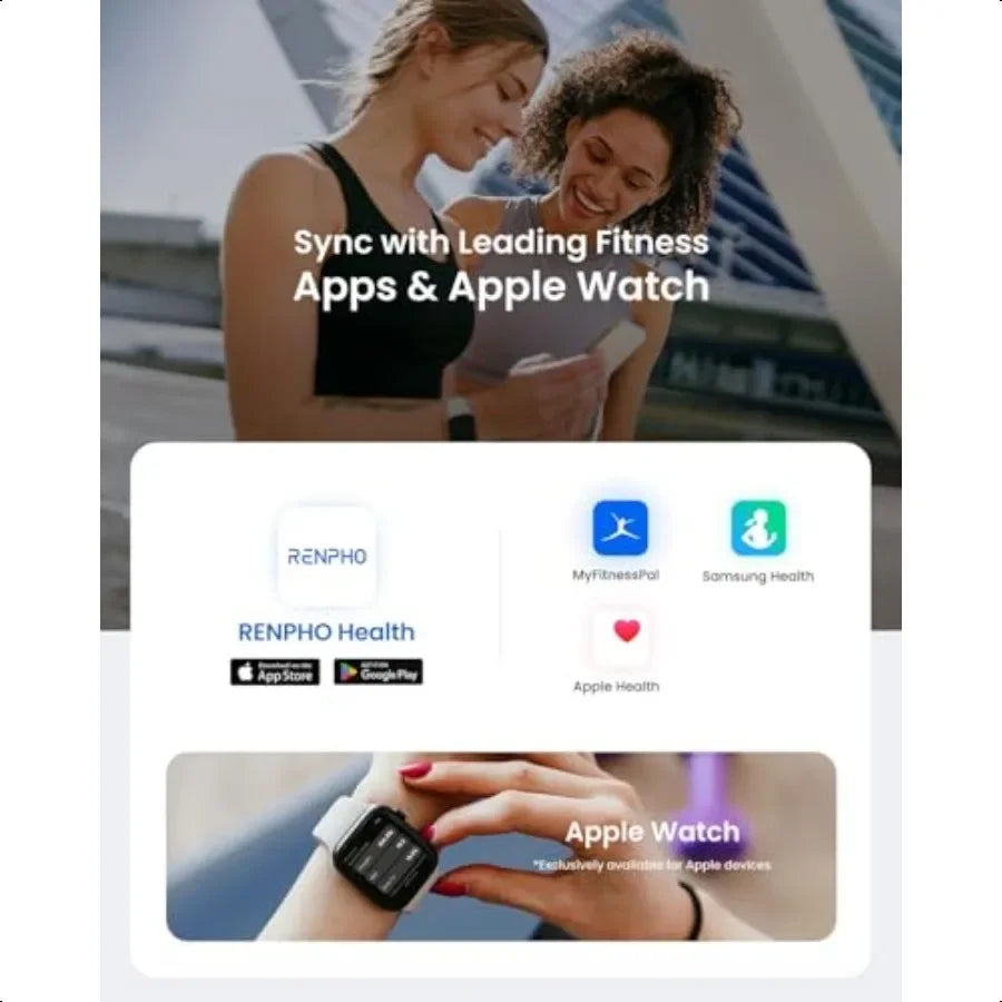 RENPHO Bluetooth-Enabled Digital Body-Weight and Fat-Analysis Scale Comprehensive Measurement