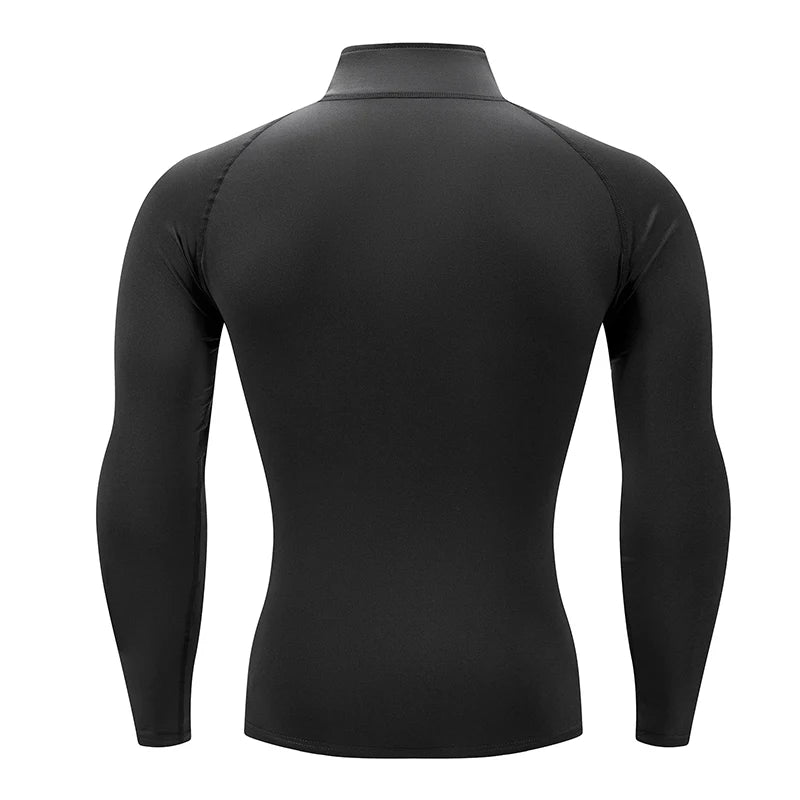 Mens Slim Fit Long Sleeve Sports Tee For Gym And Running Breathable Polyester