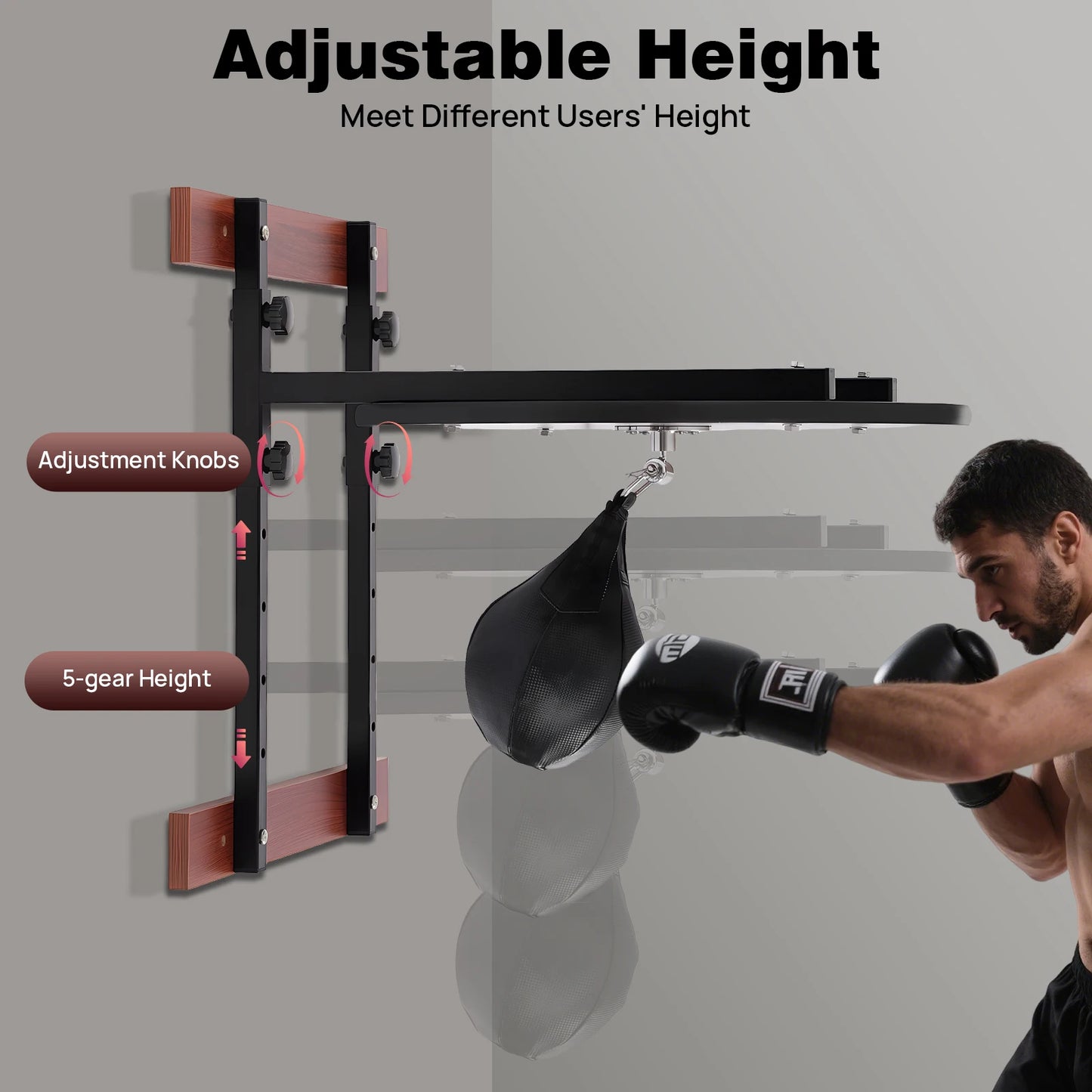 Bymaocar Speed Bag Training Kit Height Adjustable 360 Rotatable