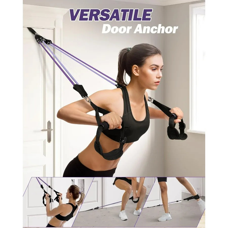 Pilates Bar Kit With Resistance Bands Stainless Steel
