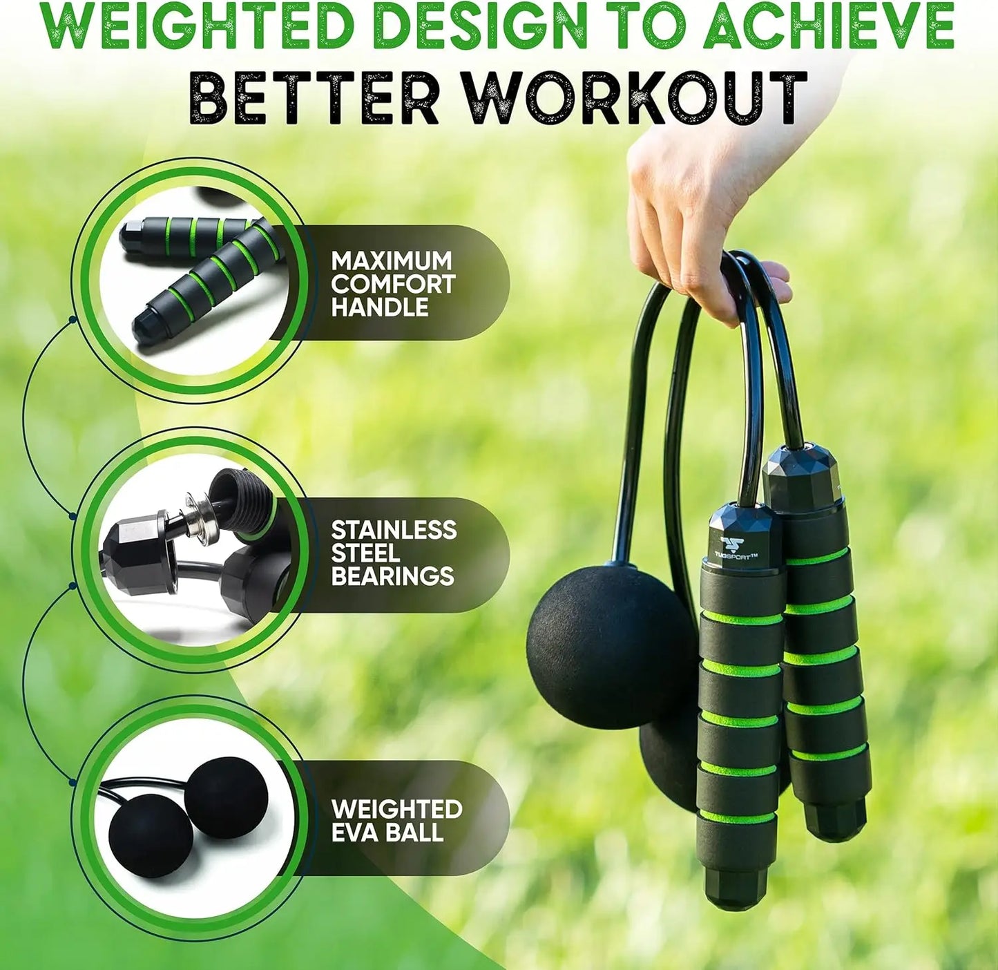Cordless Jump Rope With Weighted Balls For Indoor Cardio Training