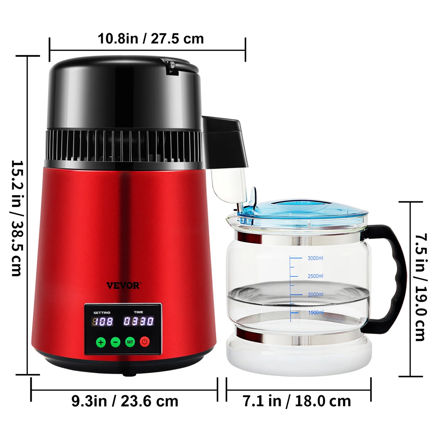 SucceBuy 4L Water Distiller Purifier 1 LPH Distillation Speed