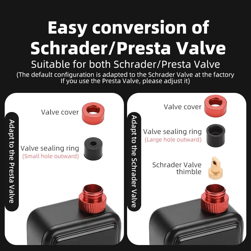 ROCKBROS Pocket Electric Bicycle Pump 150 PSI With Schrader And Presta Valve