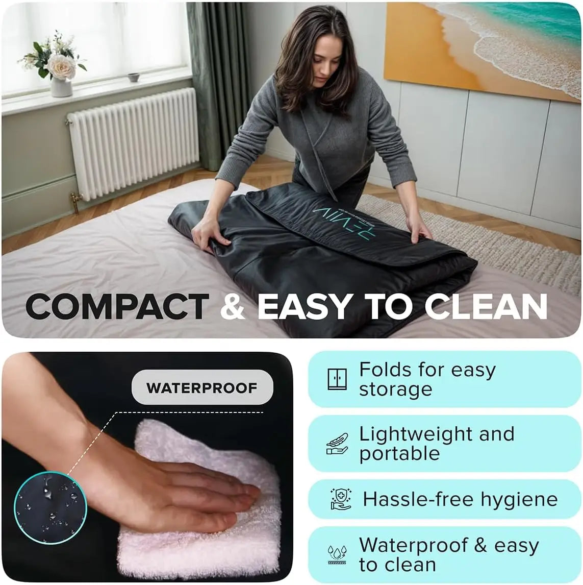 Portable Far Infrared Sauna Blanket Zipper Arm Holes For Detox