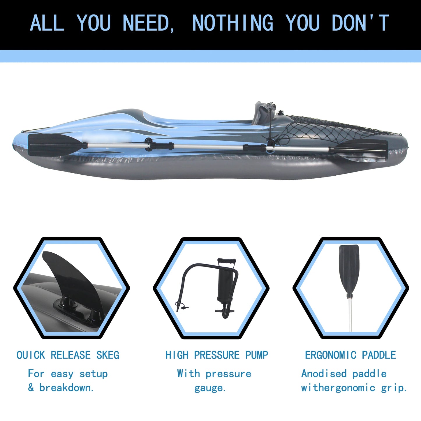 HHSJZWCY Inflatable One Person Kayak For Lakes And Rivers Fishing