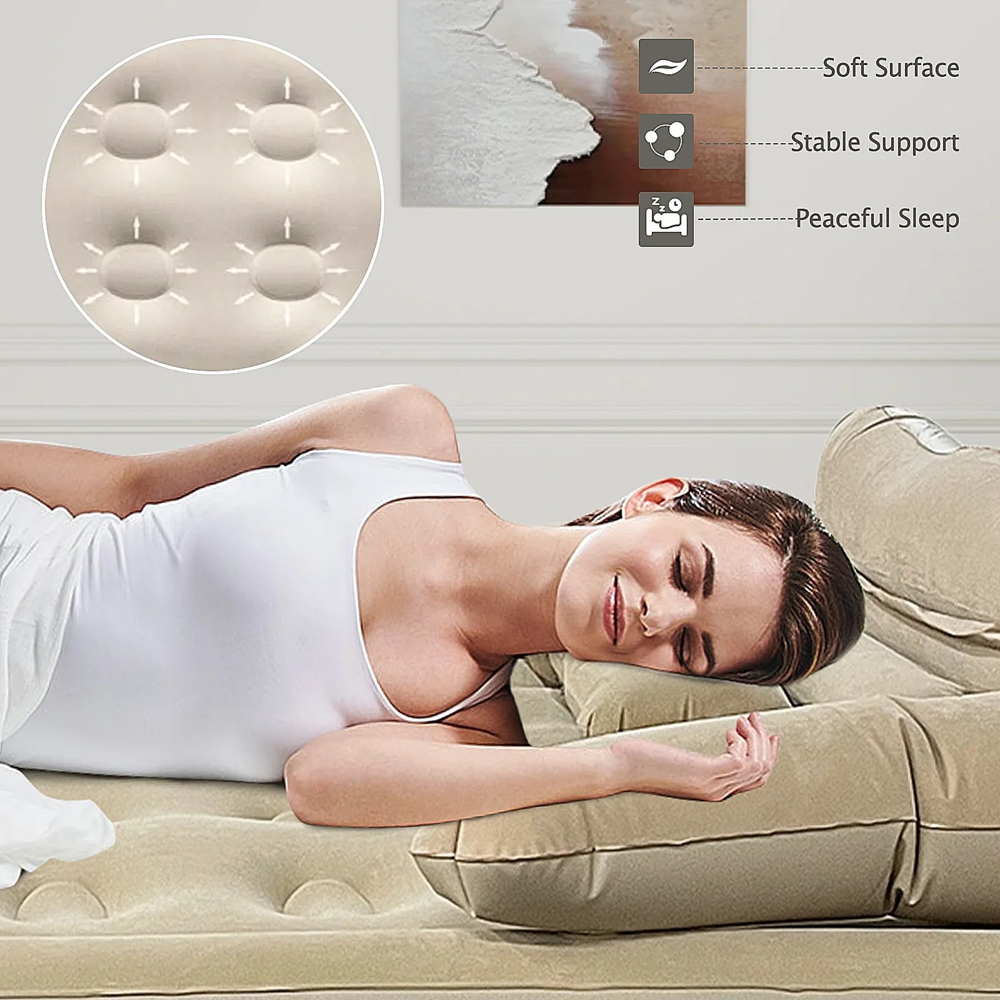 Automatic Inflatable Mattress With Pillow For Home Camping Outdoor Car Travel