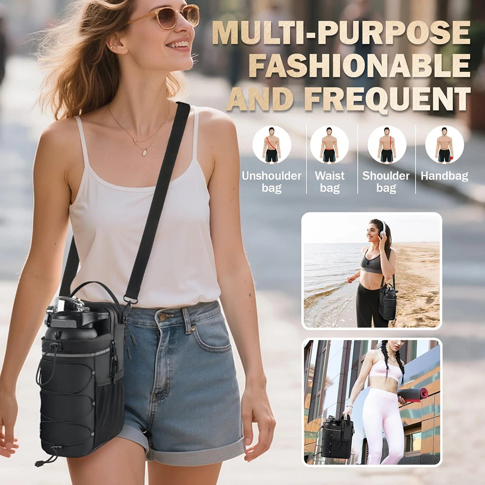 Shunmaii Magnetic Gym Bag With Integrated Sling Bottle Holder CrossbodyConfigPro