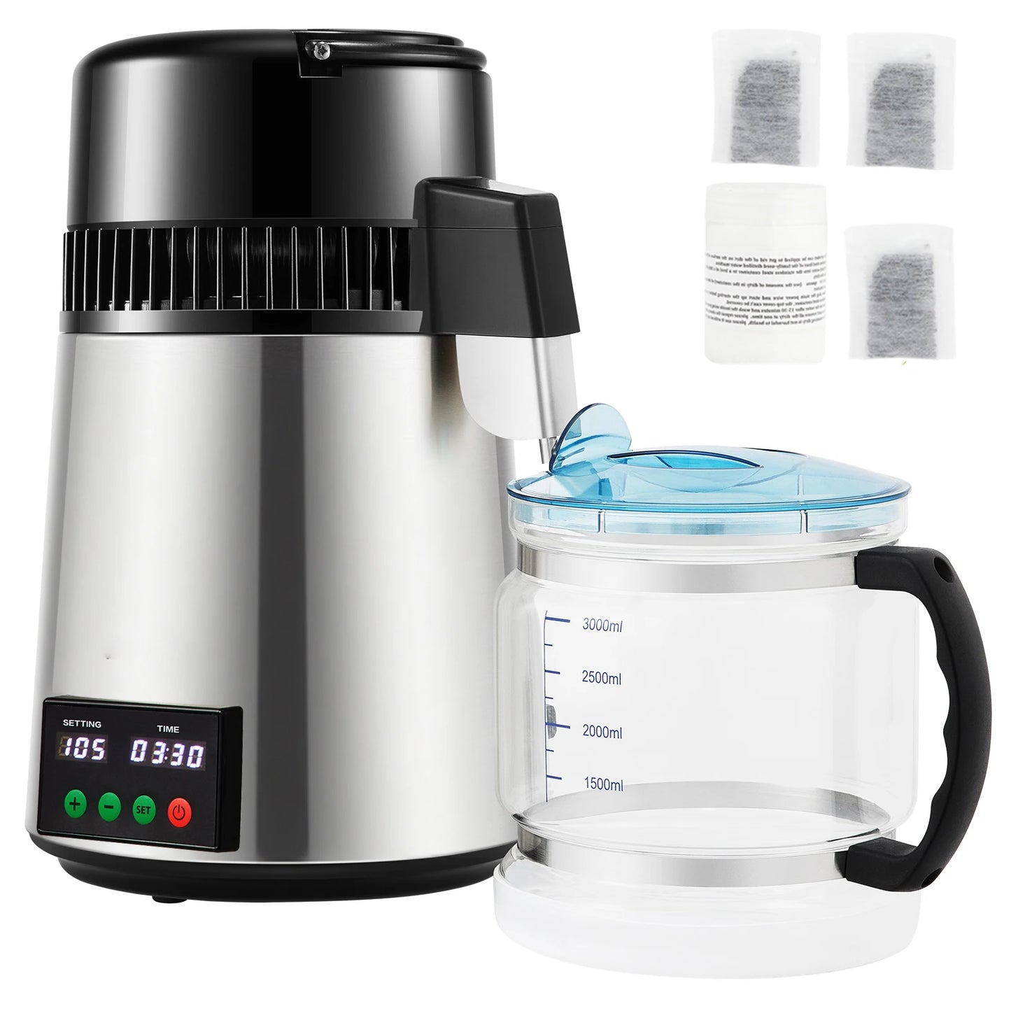 SucceBuy 4L Water Distiller Purifier 1 LPH Distillation Speed