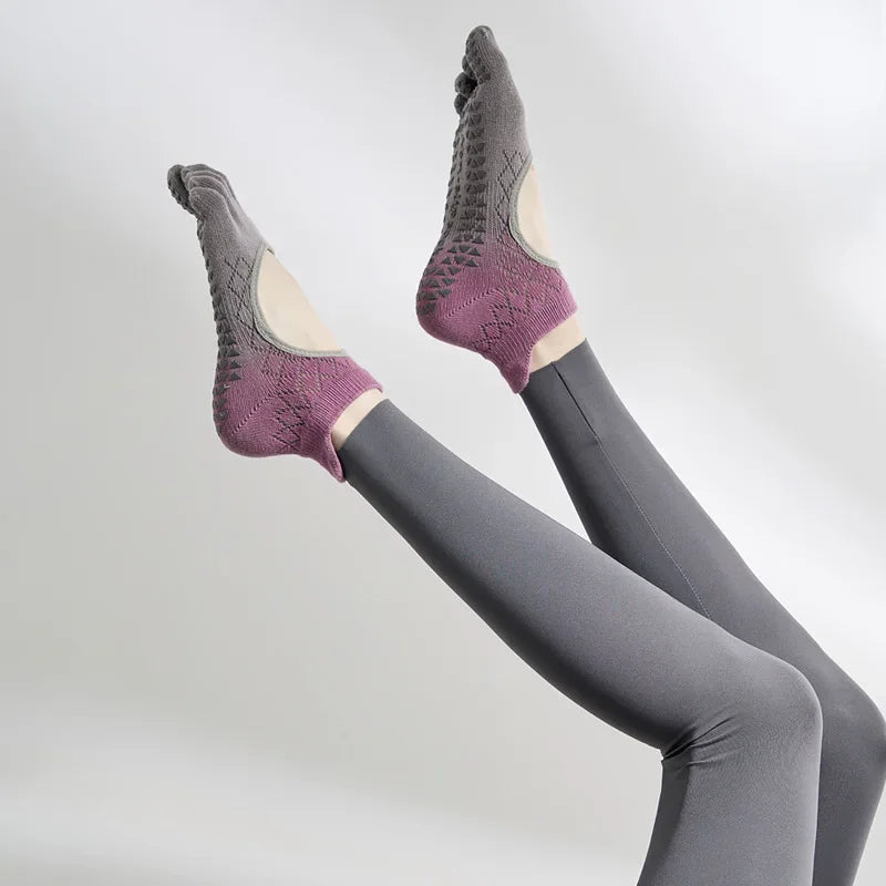 NONECN Pilates Five Toe Socks For Women Yoga Non Slip