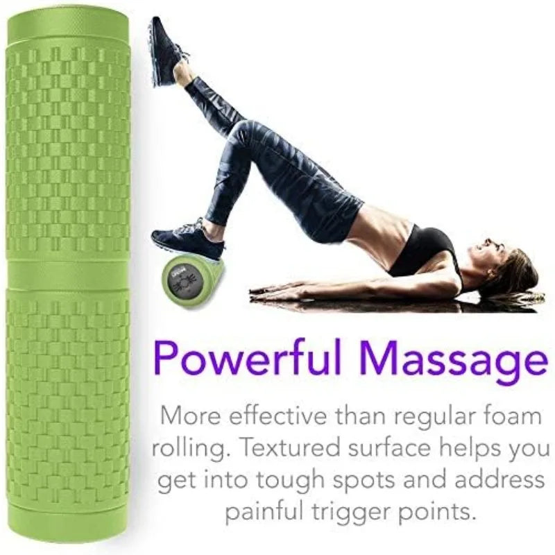 Vibrating Foam Roller 17 Inch 4 Speed Vibration For Deep Tissue Recovery Green