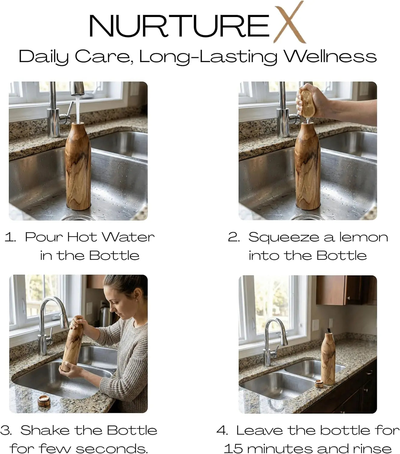 Wooden Insulated Copper Water Bottle, Leak Proof For Sports Travel