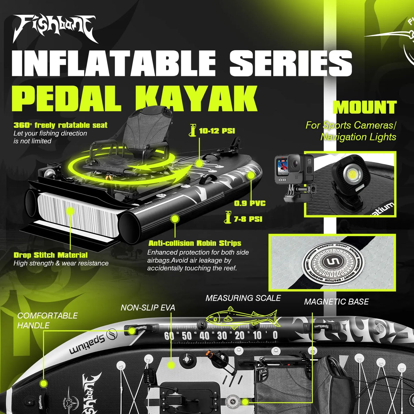 Spatium Fishing Kayak Pedal Drive Power System Orientation System