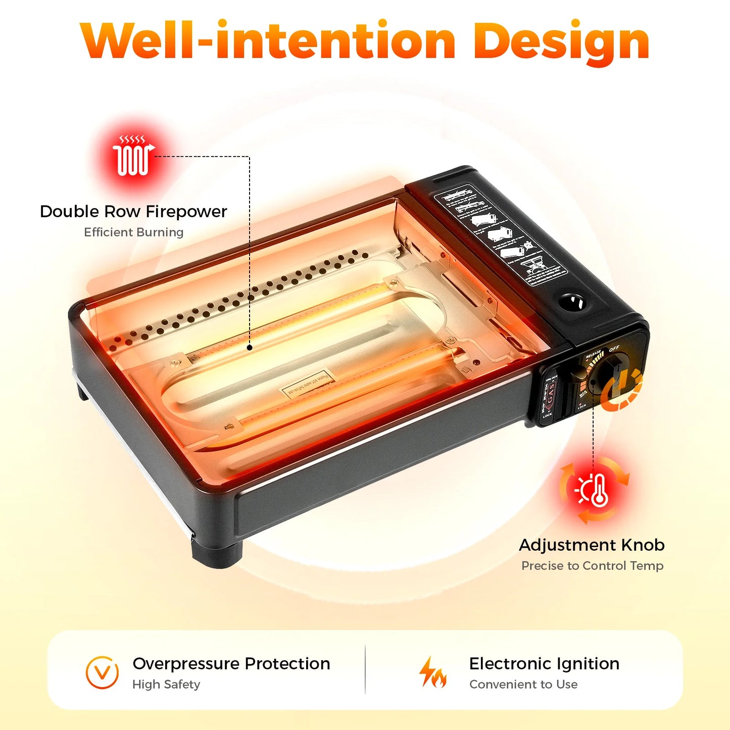 Portable Butane Gas Stove For Camping And Trekking With Ignition