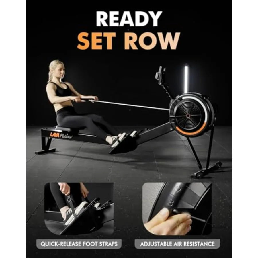 XMSJ Air Rowing Machine For Home Use With 10-Level Adjustable Resistance And Performance Monitor