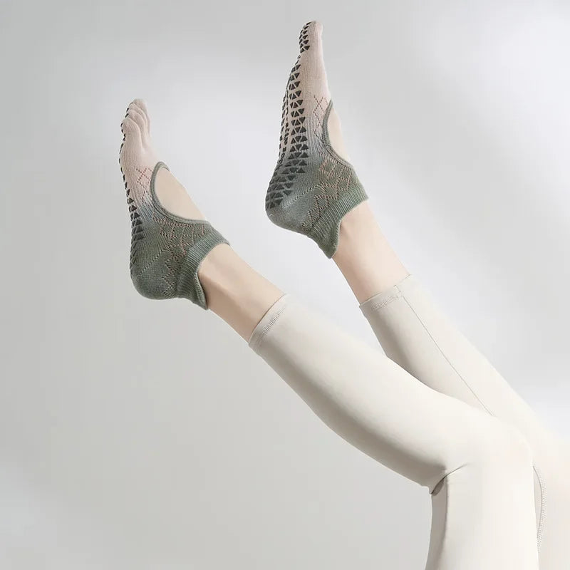 NONECN Pilates Five Toe Socks For Women Yoga Non Slip