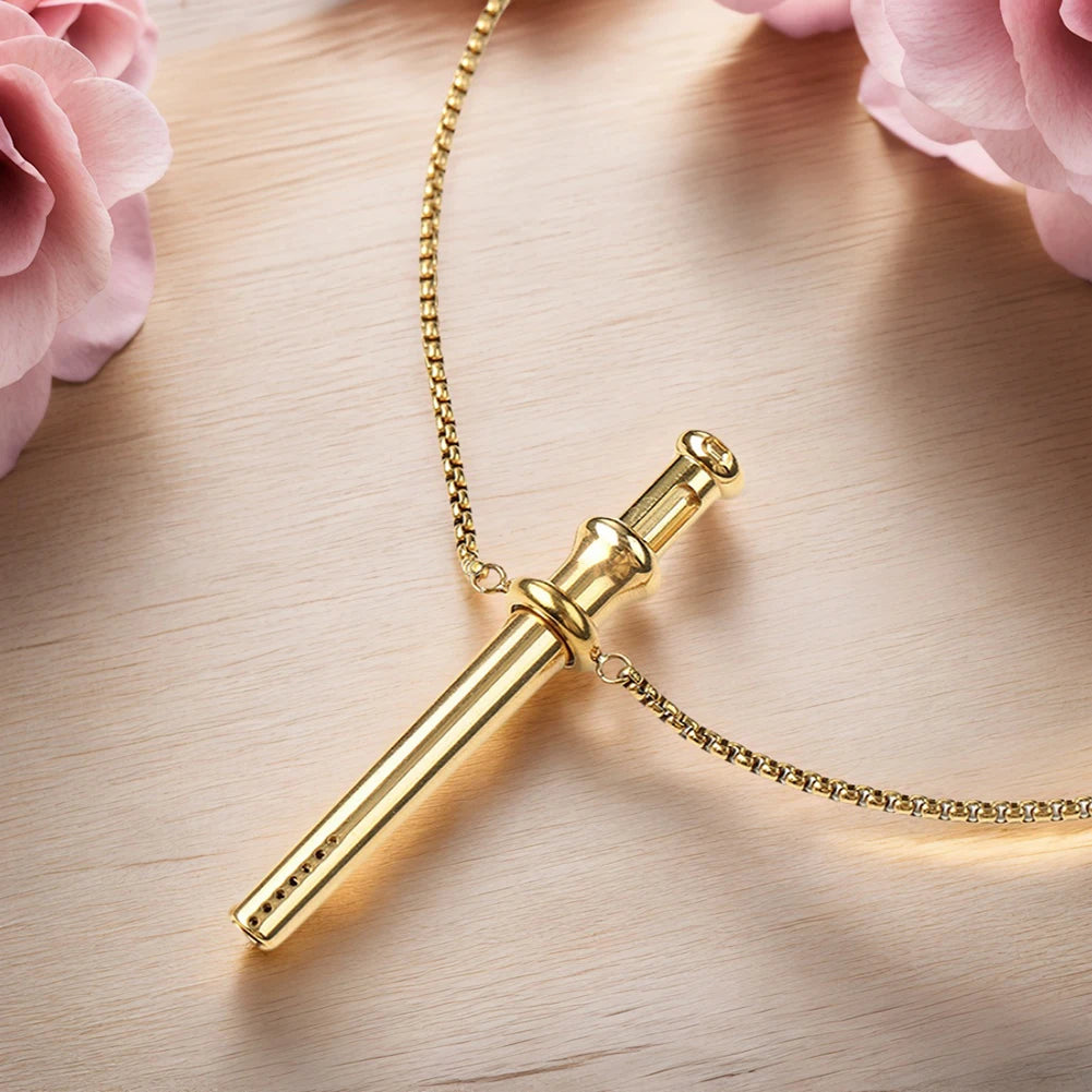 Breathing Resistance Whistle Necklace For Meditation And Anxiety Relief