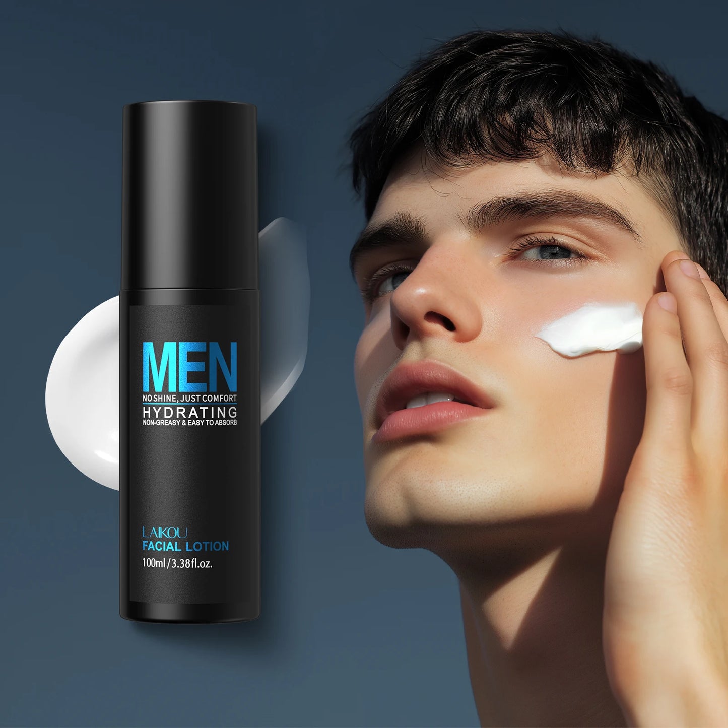 Laikou Men Skincare Set 4-Piece Lazy Cream Cleanser Toner Lotion