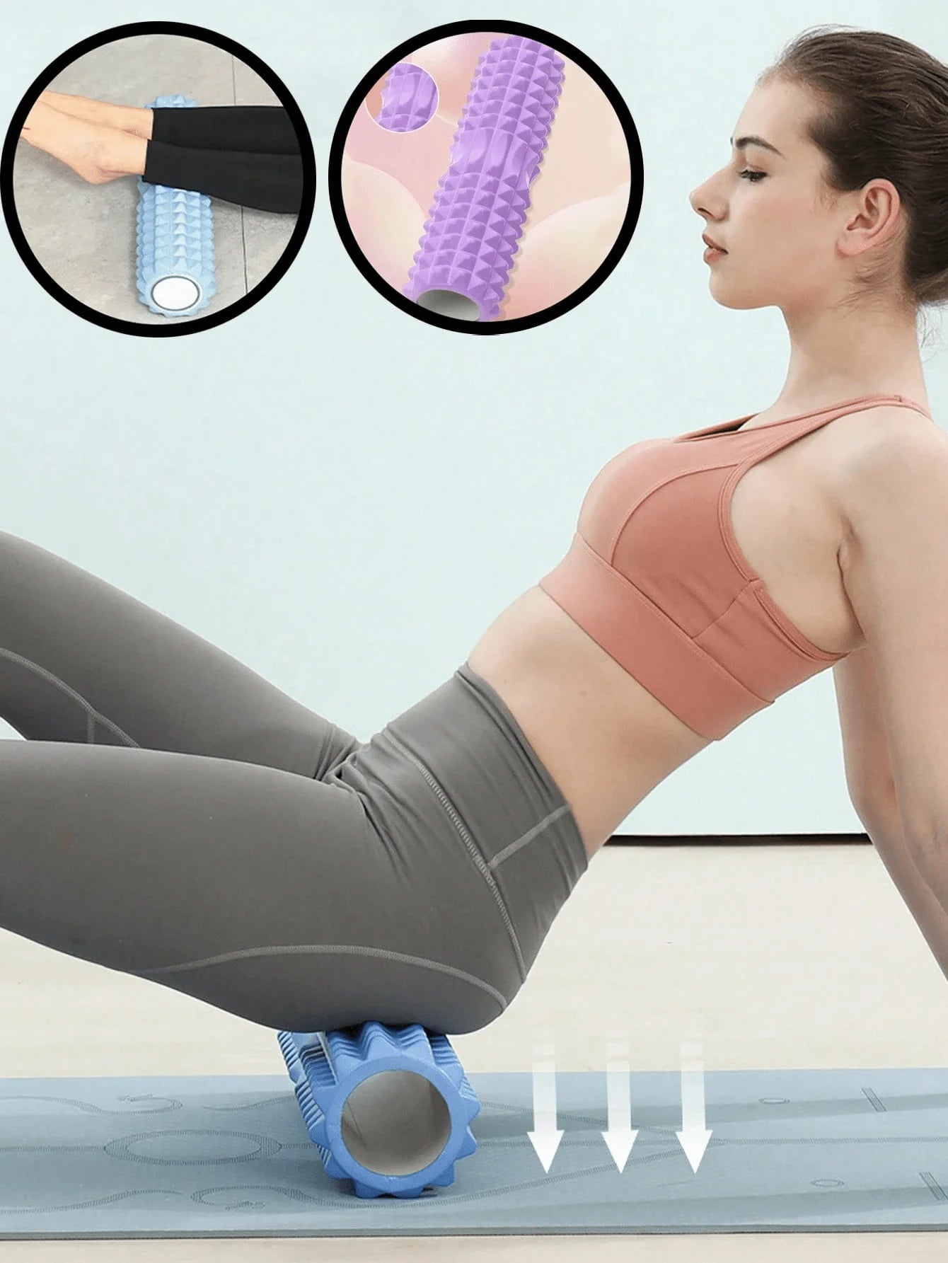 Foam Yoga Massage Roller Textured Deep Tissue For Muscle Recovery